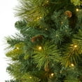 thumbnail image 4 of Nearly Natural 5' Green Pine Artificial Christmas Tree with Pinecones Prelit 350 Warm White LED Lights, 4 of 8