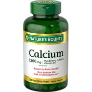 Nature's Bounty Calcium + Vitamin D3 Softgels, 1200 Mg, 120 Ct