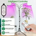 thumbnail image 4 of 4 Heads 80 LED Full Spectrum Plants Grow Light, Red, Blue, Yellow Ttricolor Light, Rechargeable 1.6M Adjustable Tripod Floor Standing Grow Light with Remote Control, 4 of 12