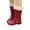 Red, variant on POROPL Boots for Women Mid Calf Low Heel Buckle Shoes,Boots Size 4.5