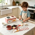 thumbnail image 5 of Rirozkan Play Kitchen Set, Pretend Play Cooking Toys with Stove and Accessories, Cutting Fruits Simulation Game for Interactive Fun, for Family Gathering or Holiday Activity, 5 of 7