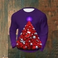 thumbnail image 4 of Amzcrzy Sudadera Para Hombre Con Estampado Navideño, Manga Larga, Cuello Redondo, Color Morado, 3Xl, 4 of 4