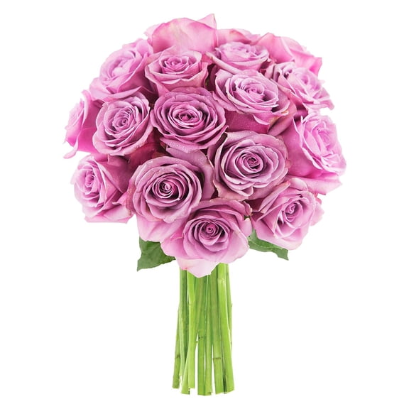 KaBloom: 18 Purple Roses in vase, Next-Day Delivery, Gift for Every Occasion.