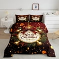 thumbnail image 2 of Feelyou Merry Christmas 01, Gold Bell Twin Comforter Sets, Glitter Stars Dots Print Reversible Bedding Set, Lightweight Room Decor,2-Piece, 2 of 8
