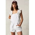 thumbnail image 3 of Monos de mujer, monos de mezclilla lavados, monos de una pieza, pantalones cortos sólidos, bolsillos empalmados, estilo urbano, sin espalda, botones sueltos, 3 of 5