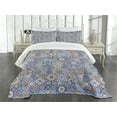 thumbnail image 3 of Ambesonne Moroccan Quilted Bedspread Set 3 Pcs, Grid Squares Pattern, Queen Size, Multicolor, 3 of 5