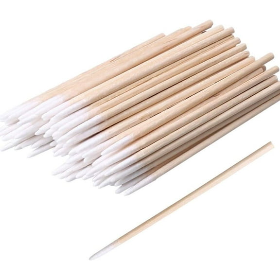 Cotton Buds, 400 pcs Cotton Swab, for Eyebrow Tattoo Beauty Make-up Color Nail Seam Dedicated Dirty Picking, Wood Handle Small Pointed Tip Head