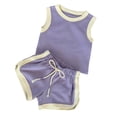 thumbnail image 5 of Jamsmile Toddler Girls Sets Summer Sportswear Outfits Sleeveless Vests And Shorts 2 Piece Playwear Athletic Kids Girls Suits, 5 of 5