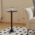 thumbnail image 2 of Mesa auxiliar redonda Leomonio para espacios pequeños con patas de madera maciza, 2 of 7