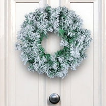 17 Inch Spruce Artificial Christmas Wreath for Front Door with Flocked Snow, Indoor & Outdoor Holiday Decoration for Porch, Windows, Walls & Home Decor (12 Inch)