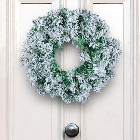 17 Inch Spruce Artificial Christmas Wreath for Front Door with Flocked Snow, Indoor & Outdoor Holiday Decoration for Porch, Windows, Walls & Home Decor (12 Inch)