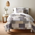 thumbnail image 1 of Mainstays All in One Lightweight Quilt Set and Sheet Set - 5 Piece,Twin/XL, Grey Patchwork, 1 of 13