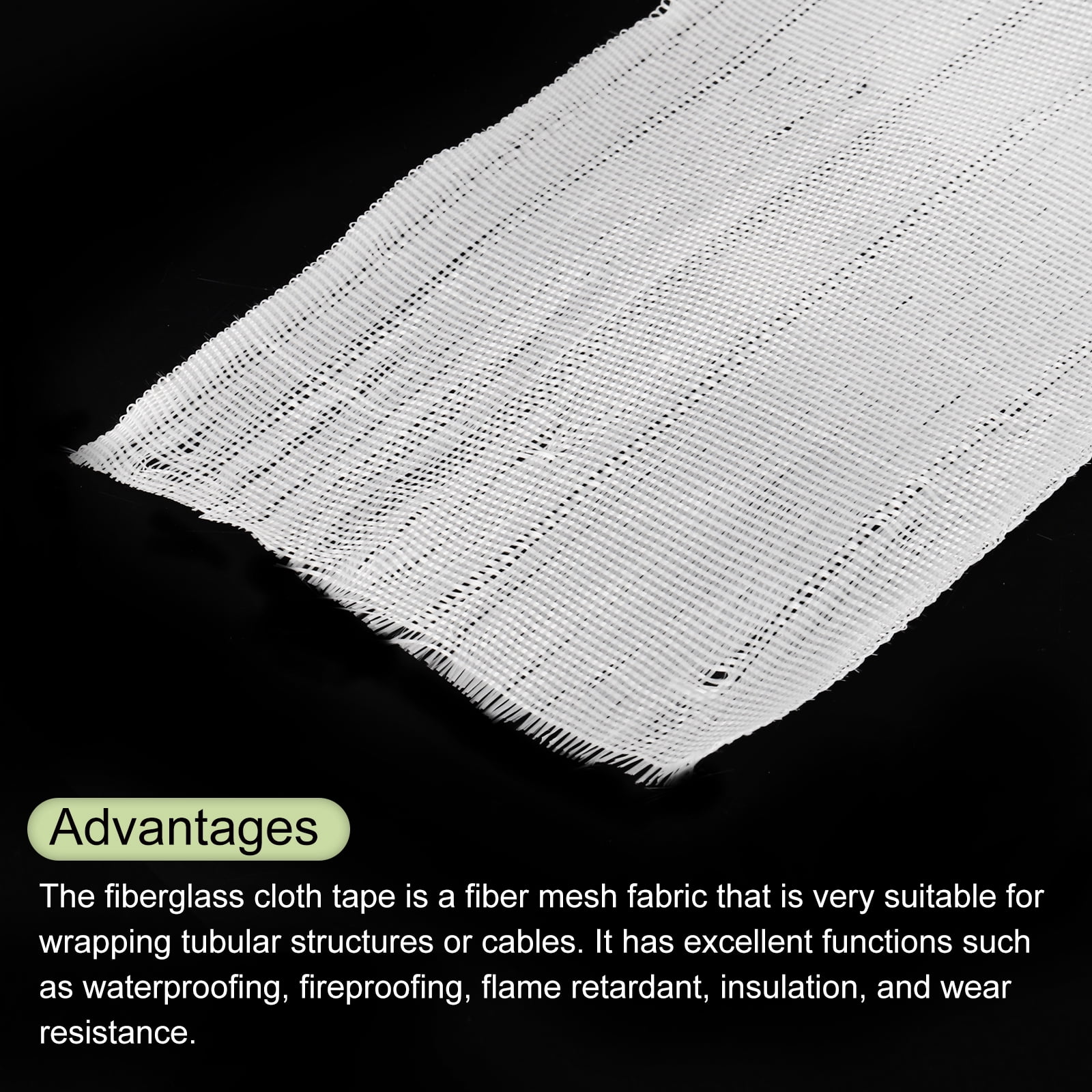 Fiberglass Cloth Tape Fiberglass Mesh Glass Fiber Mesh Fabrics Insulation Tape 25m(27.3 Yard)x100mmx0.17mm 2pcs