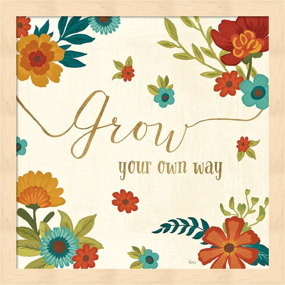 Flourish II by Veronique Charron, Framed Wall Art, 13.25W x 13.25H