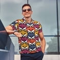thumbnail image 3 of Kdxio Fox Face Print Men's Short Sleeve Polo Shirt,Midweight Men's Shirt, 3 of 6