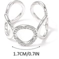 thumbnail image 2 of Anillos circulares de plata con óxido de circonio ajustables para mujeres y niñas., 2 of 5