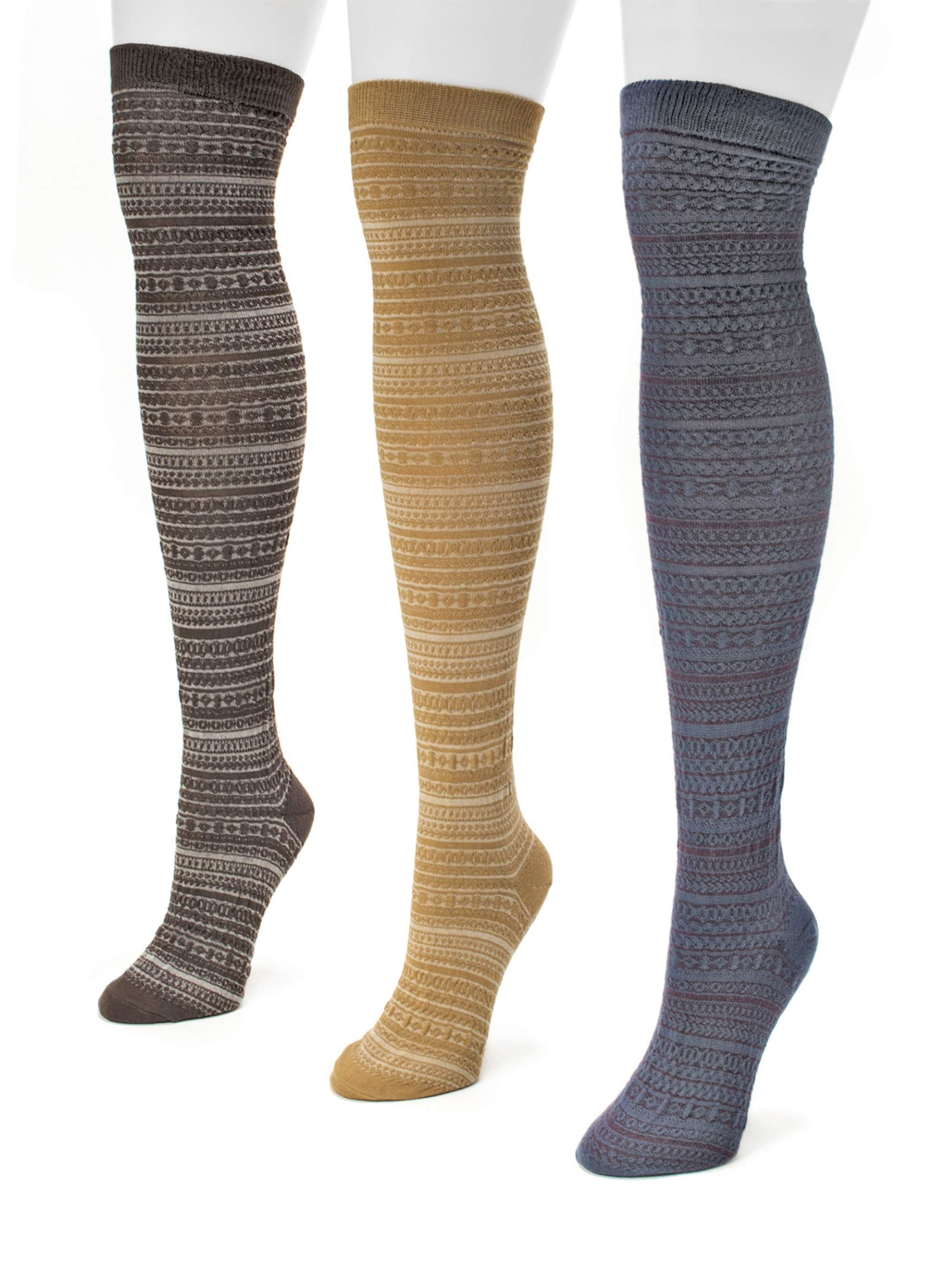 Women's 3 Pair Over the Knee Microfiber Socks - Walmart.com