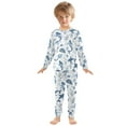 thumbnail image 3 of joogoo Mermaid Dolphins Coral 2 Piece Long Sleeve Tee and Pants Cotton Pajama Set 3T, 3 of 7