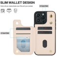thumbnail image 3 of Decase Premium Wallet Phone Case for iPhone 16 Pro,Shockproof Luxury Leather Kickstand Card Slots Case for Women Men,Double Magnetic Clasp Flip Leather Wallet Cover with Shoulder Strap,Apricot, 3 of 7
