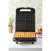 Mainstays 4 Slice Waffle Maker with Removable Plates, Non-Stick, Black Matte Finish