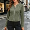 thumbnail image 2 of Tqcoqu Womens Long Sleeve Zip Up Jacket,Lightweight Fashion Jacket Sculpted Seams Casual Outerwear,Army Green Women's S-XXL, 2 of 9