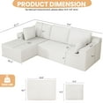 thumbnail image 6 of JYYA88BB Modular Sectional Sofa for Living Room, 104" L-Shape Boneless Cloud Couch with Oversized Chaise, Right Chaise, Beige, 3 Seat, Microfiber Fabric, 6 of 8