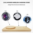 thumbnail image 2 of Cargador inalámbrico 3 en 1: base de carga rápida para teléfono, reloj y auriculares; diseño ultrafino de bambú; compatible con múltiples dispositivos; ideal para el hogar, la oficina y los viajes, 2 of 8