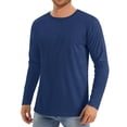 thumbnail image 2 of Zimjoy Men's Quick Dry Active Shirts Crew Neck UPF 50+ Pullover Moisture Wicking Athletic Sports Fishing Shirts, Navy M, 2 of 4