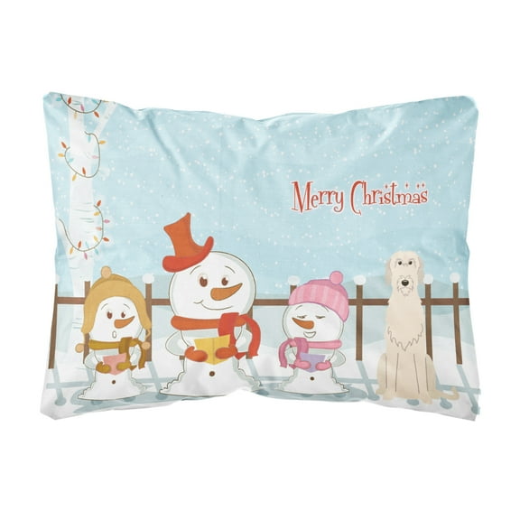 Carolines Treasures BB2396PW1216 Merry Christmas Carolers Irish Wolfhound Canvas Fabric Decorative Pillow, 12H x16W,