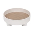 thumbnail image 1 of Bandeja para servir comida, bandeja de almacenamiento con patas, organizador de decoración del hogar, plástico y madera blanco, 1 of 9