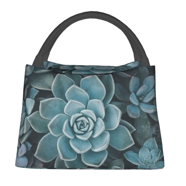 Balery Blue Color Cactus Bolsa de Aislamiento Portátil – Bolsa de Almuerzo con Forro de Aluminio Mejorado, Funda Impermeable y Fácil de Limpiar para Picnic y Caja de Almuerzo