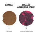thumbnail image 3 of Round Ceramic Car Coasters 2 Pack Absorptive Clean Cork Bottom For Anti-Slip Use On Most Cars Snake Skin Print Style Palevioletred_2, 3 of 8