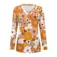 thumbnail image 4 of HLKJKLS Long Sleeve Shirts For Women Casual Long Sleeve V Neck T Shirt Polyester Spandex Spring Winter Fashion Yellow S-Xxl, 4 of 7