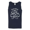 thumbnail image 2 of Wild Bobby Raised on Sweet Tea and Jesus Inspirational/Christian Men Graphic Tank Top, Navy, XX-Large, 2 of 5