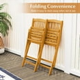 thumbnail image 3 of QISHENSHUI 4 Pieces Folding Outdoor Dining Chairs, Acacia Wood Patio Chairs with Soft Cushions, Slatted Backrests and Seats, Outdoor Chairs for Porch, Balcony, Deck and Yard (4, Navy, One-Size), 3 of 8