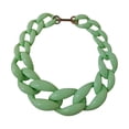thumbnail image 2 of Collar de cadena cubana Minnieouse Hecho a mano Pieza llamativa Verde claro, 2 of 6