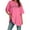 Hot Pink, variant on Women's Oversized T Shirts V Neck Striped Tees Summer Half Sleeve Casual Comfy Cozy Tunic Tops Plus Size Womens Long Sleeve Spandex T Shirt Short Sleeve Scrub Jackets Women Casual Short