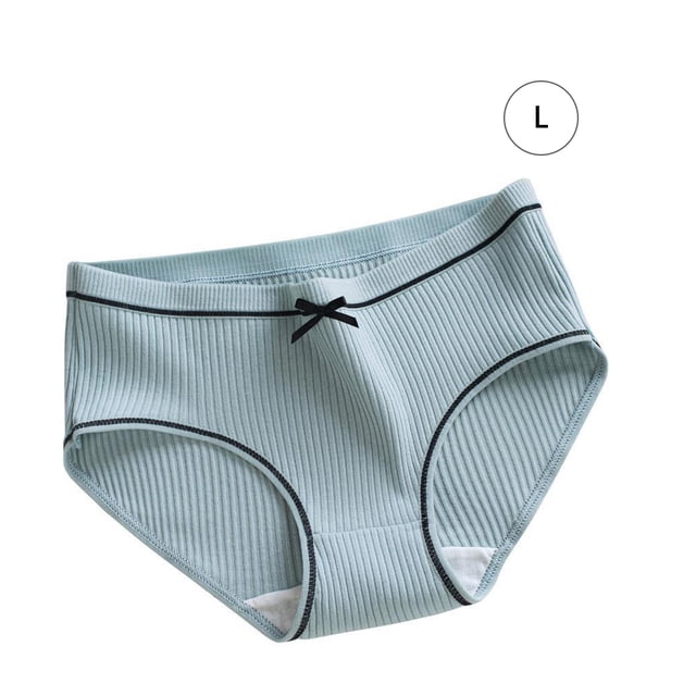 Sonducket Ropa interior elástica para mujer, calzoncillos de algodón para niña, bragas transpirables que absorben la humedad, ropa interior diaria Ropa interior gris azul L Sonducket AP000432-04