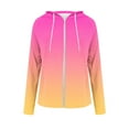 thumbnail image 3 of Women Fashion Zip Up Hoodie Coat Long Sleeve Sweatshirt Comfy Soft Ombre Lightweight Fall Jackets with Pockets 2025, 3 of 4