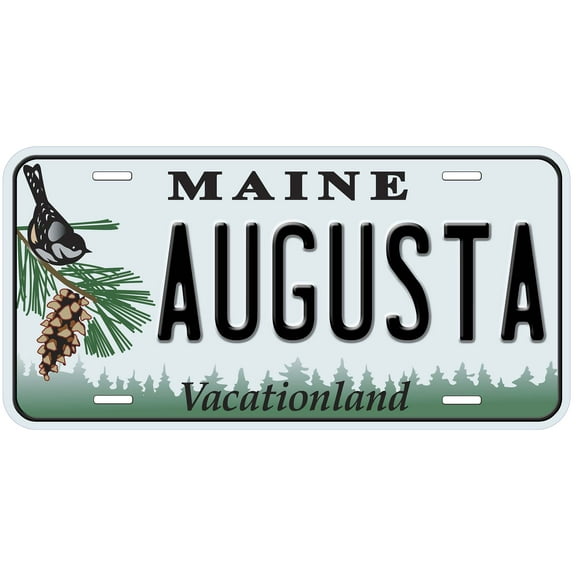 Augusta Capital Of Maine Flat Novelty Car License Plate