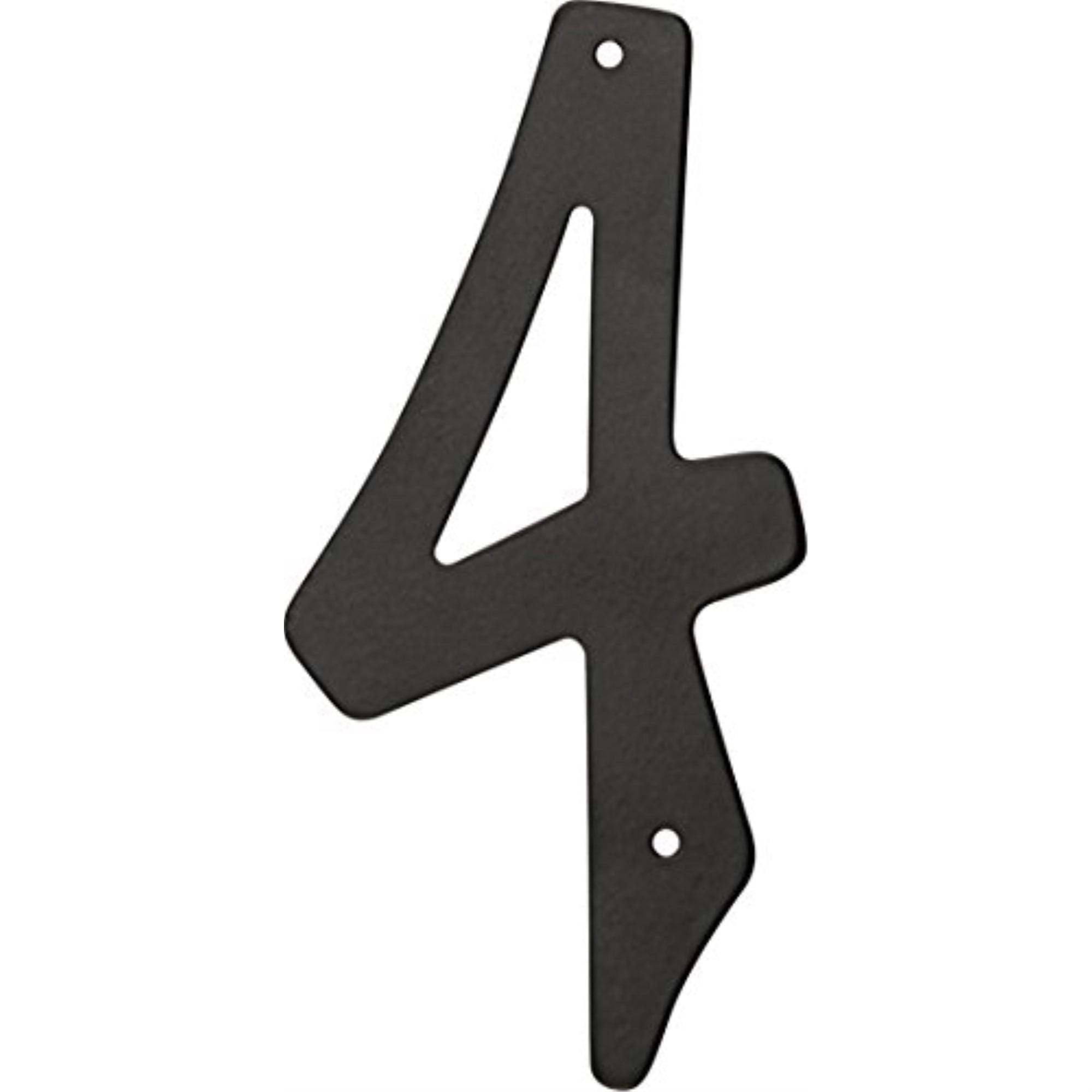 HIllman 841624 4-Inch Nail-On Black Die Cast Aluminum, House Number 4