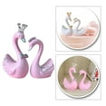 thumbnail image 4 of TISHITA 2xResin Swan Statue Figurines Sculpture Cake Dashboard Decor Large Pink 2 Pcs, 4 of 7