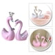 thumbnail image 4 of Figuras de cisne coronado en miniatura 3D, esculturas de animales pintadas a mano para la mesa del hogar. Rosa grande, 4 of 8
