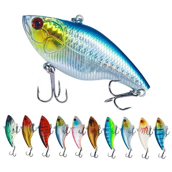 HENGJIA Fishing Lures, 10PCS Minnow VIB Hard Baits Lipless Crankbaits Long Casting Sinking Fishing Lures for Saltwater Freshwater Bass, Redfish, Trout, Walleye