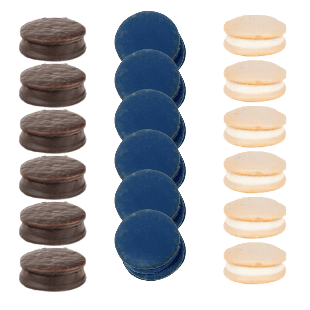 3 Pack Bundle Mini Sandwich Pies Blueberry Chocolate Vanilla 18 ct Delicious Marshmallow Covered Graham Cracker Gift Party Celebration Holiday