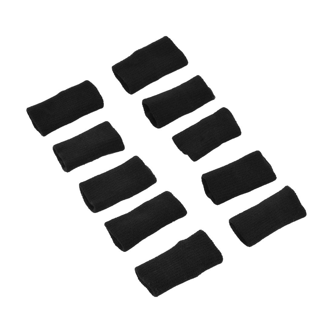 Unique BargainsSports Fitness Cotton Blends Stretchy Finger Sleeve Cover Wrap Black 10 Pcs