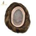 thumbnail image 4 of Lyrical Hair Toupee for Men Fine Mono Mens Toupee Human Hair Replacement Systems Monofilament with NPU Hairpiece for Man Black Brown Blonde Gray Hair Wig Unit, 4 of 6