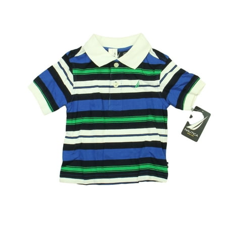 

Pre-owned Nautica Boys Blue Stripe Polo Shirt size: 3-6 Months