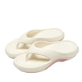 thumbnail image 4 of Mens Womens Unisex EVA Flip Flops Thong Sandals Platform Summer Beach Shoes Non Slip Waterproof Quick Dry Comfortable Arch Support Cushioned White,Size 5.5-6, 4 of 6