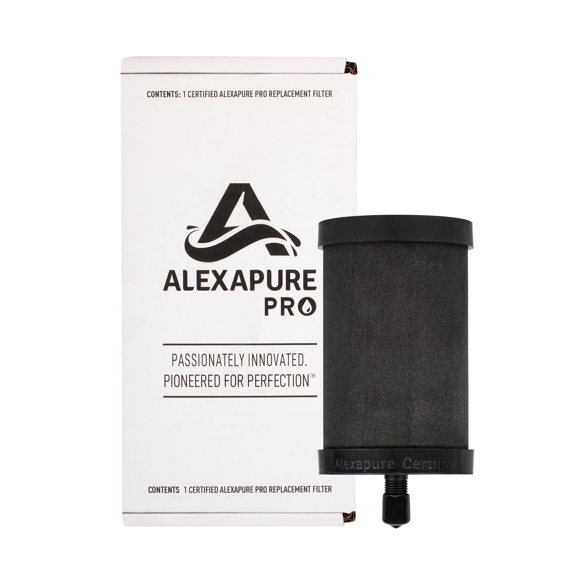 Alexapure Pro Water Filtration System Replacement Filter Cartridge, Black, 2-Pack